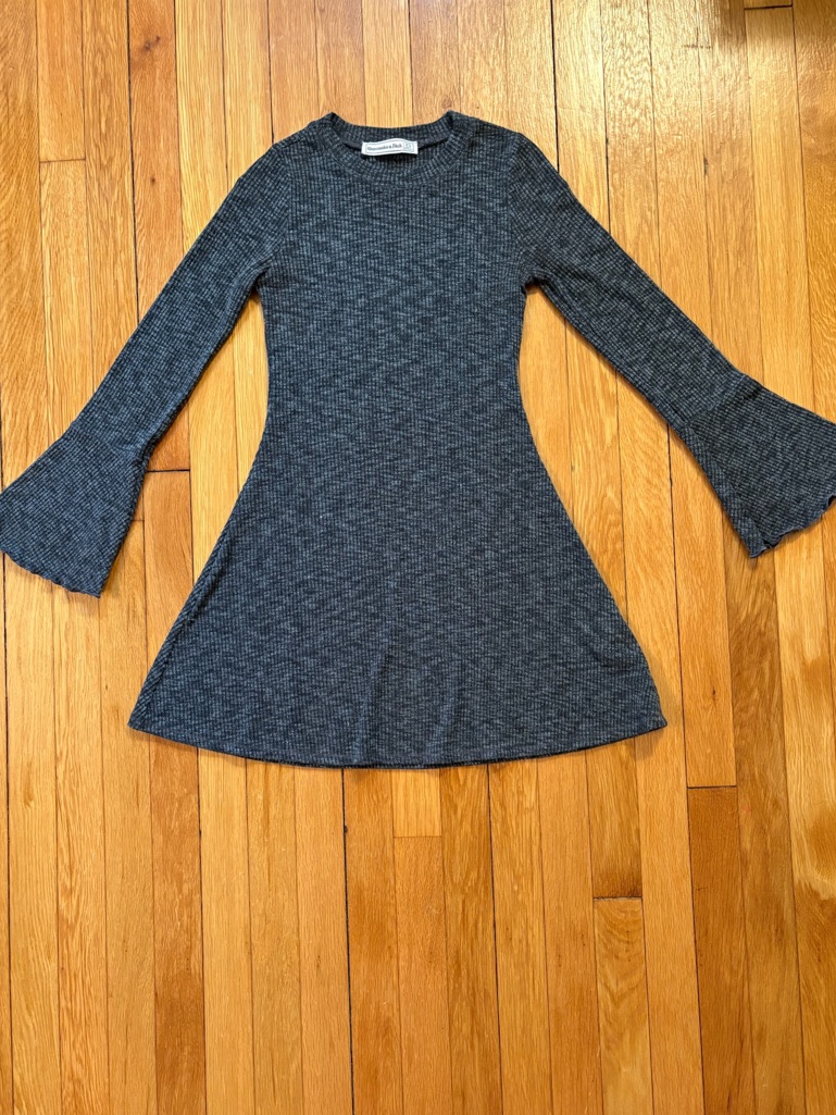 Abercrombie & Fitch Heather Charcoal Knit Flare Dress